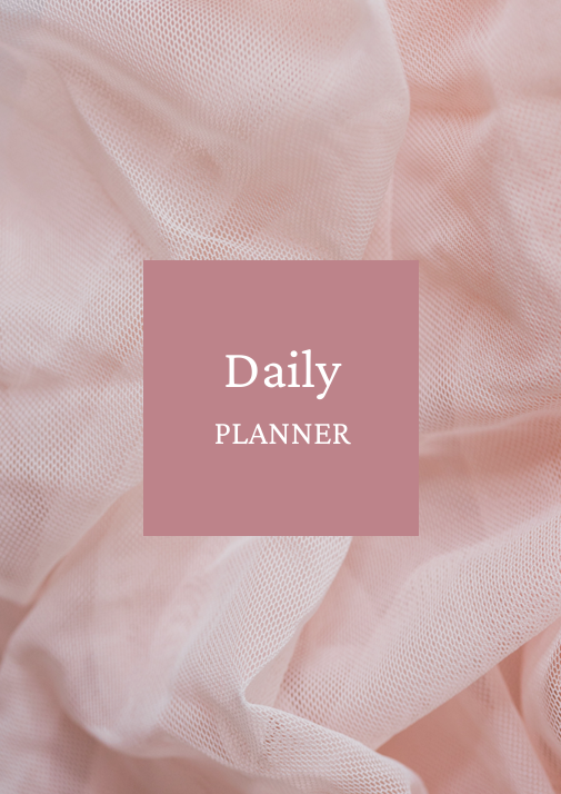 "Cover of Purple Modern Daily Planner with clean text reading Daily PLANNER – soft purple minimalist design, simple and inviting for daily planning and reflection."