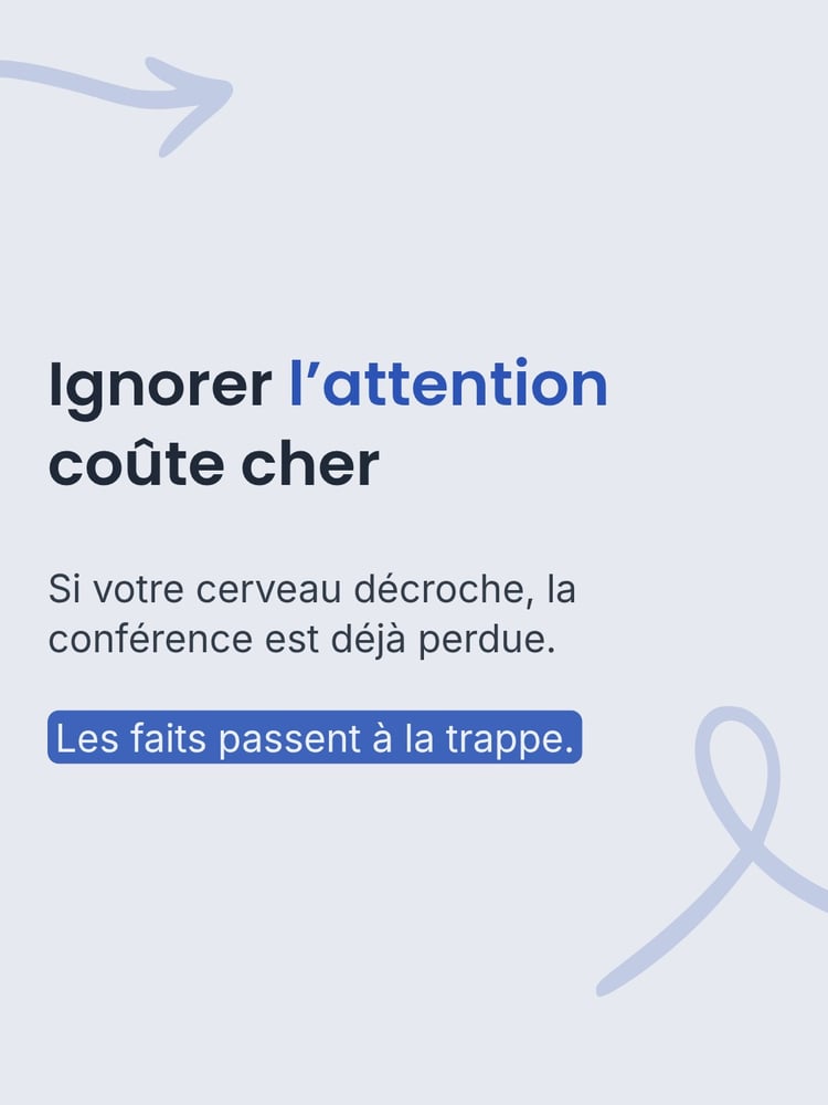 Schéma technique comparant la déperdition cognitive des conférences classiques à la stabilité du système KUZUSHI.