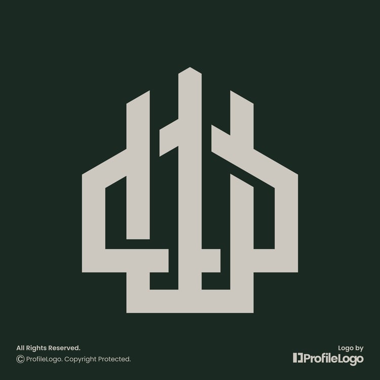 Building home letter W logo or WO logo or OW logo by ProfileLogo with dark background