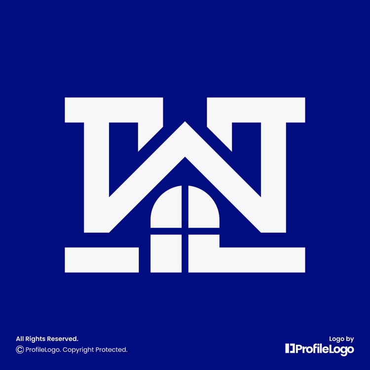 Modern building home letter H logo by ProfileLogo with blue background