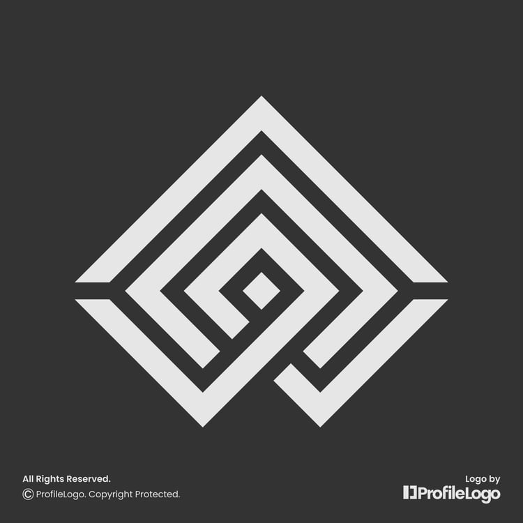 Simple abstract line letter W logo by ProfileLogo with dark grey background