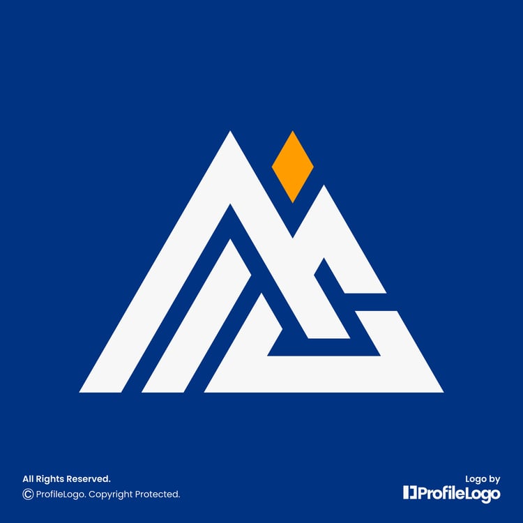 Business abstract letter AIC logo by ProfileLogo with blue background