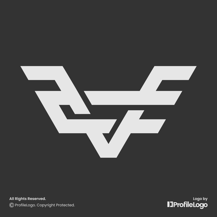 Interlocking line letter VC logo or CV logo by ProfileLogo with dark grey background
