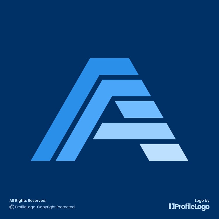 Modern line abstract letter A logo by ProfileLogo with dark blue background