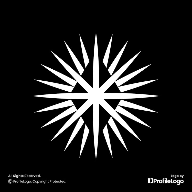 Luxury line sparkle star diamond logo by ProfileLogo with black background