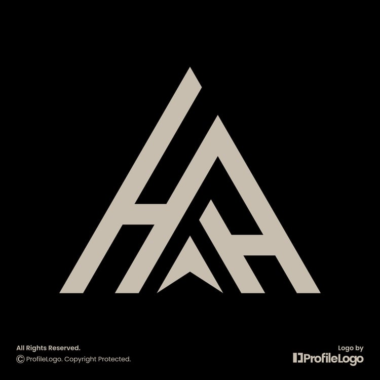 Modern line abstract letter HH logo by ProfileLogo with black background