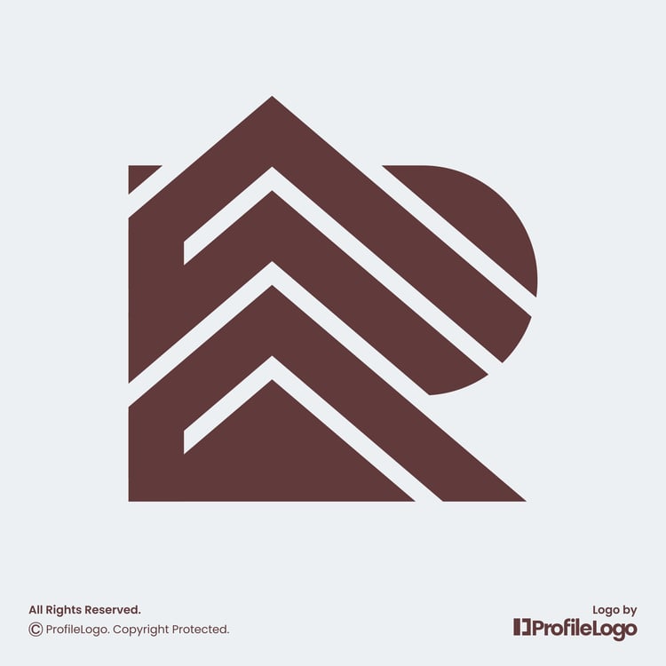 Minimalist abstract line letter R logo by ProfileLogo with light blue background