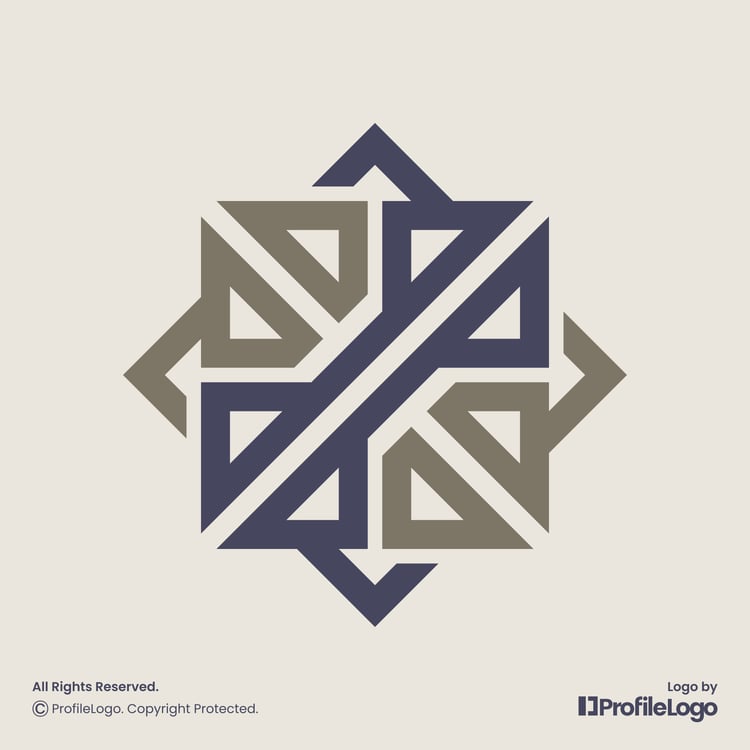 Geometric line abstract square logo by ProfileLogo with light background