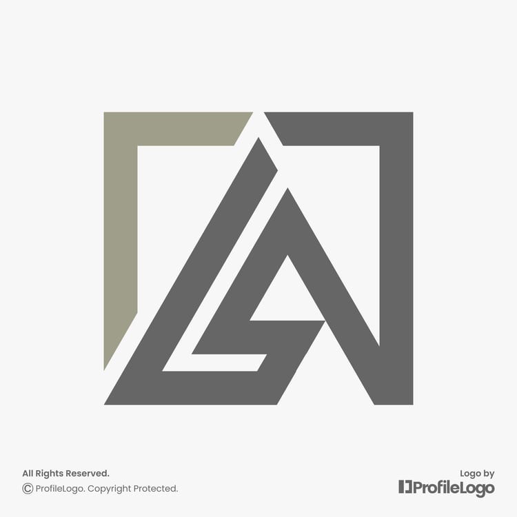 Minimalist line letter LA logo or AL logo by ProfileLogo with light grey background