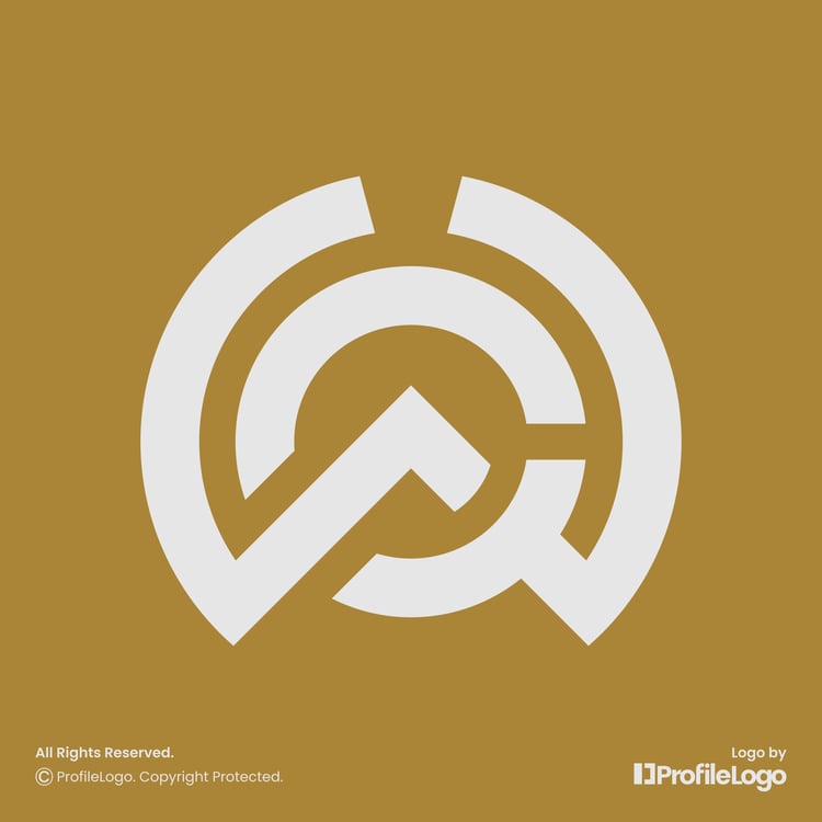 Luxury line letter CW logo or WC logo by ProfileLogo with color background