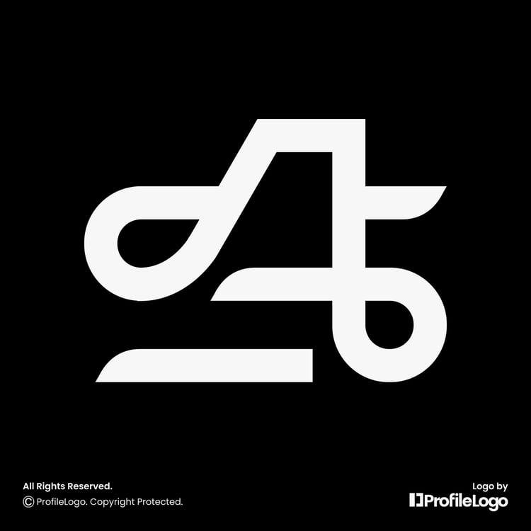 Simple line letter SA logo or AS logo by ProfileLogo with black background