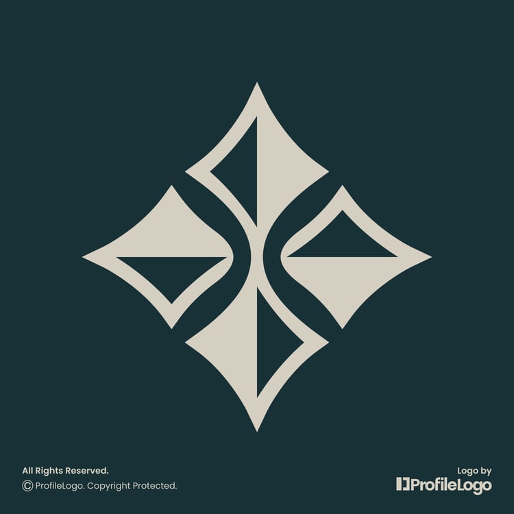 Minimalist sparkle star logo by ProfileLogo with dark teal background