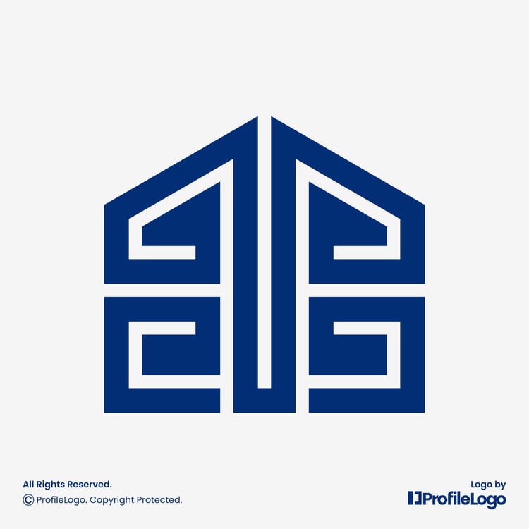 Real estate home letter T logo by ProfileLogo with light grey background