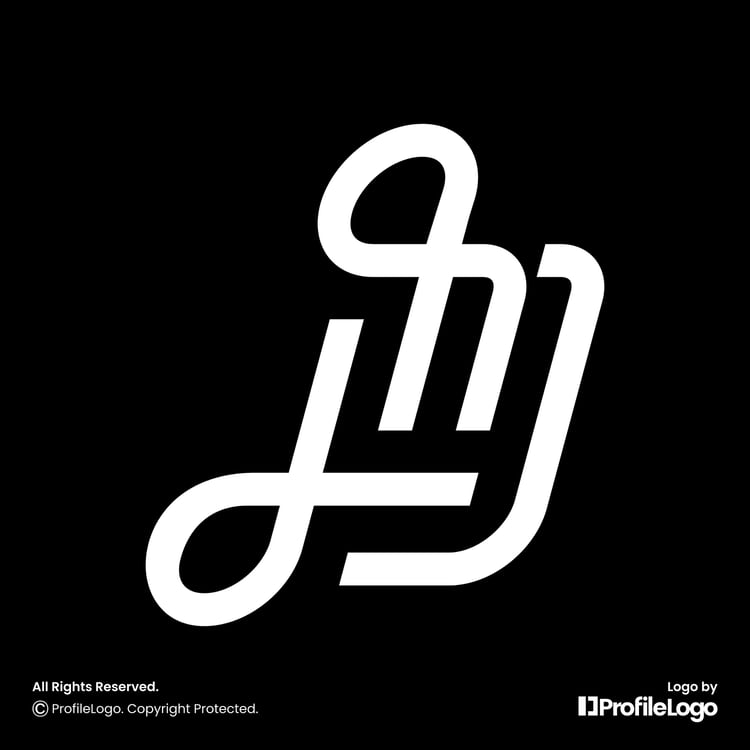 Luxury line letter LM logo or ML logo by ProfileLogo with black background