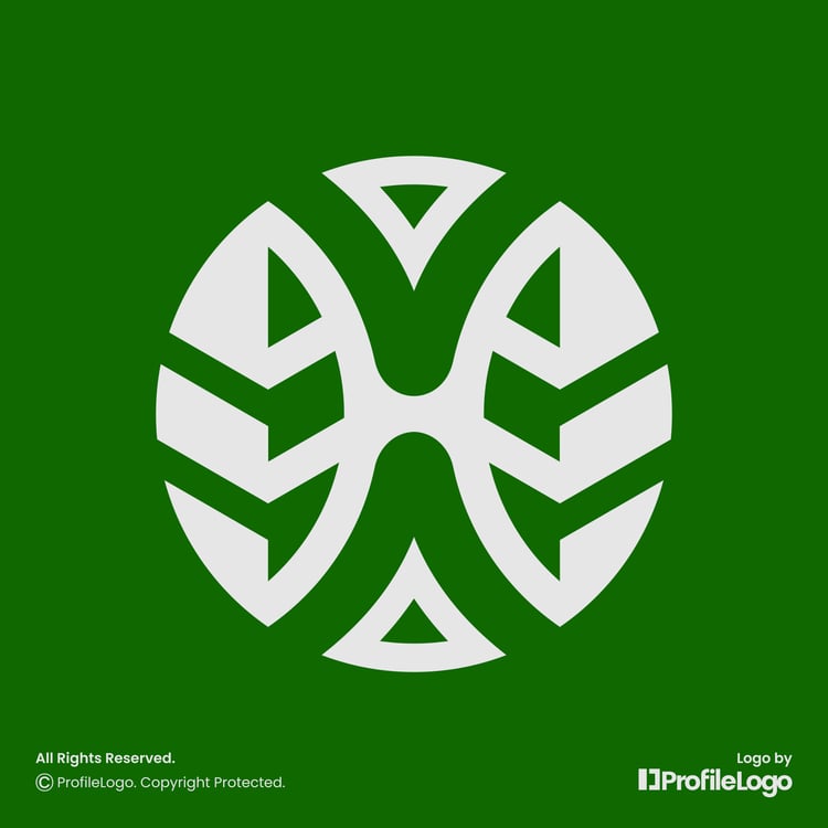 Modern organic leaf letter H logo by ProfileLogo with green background