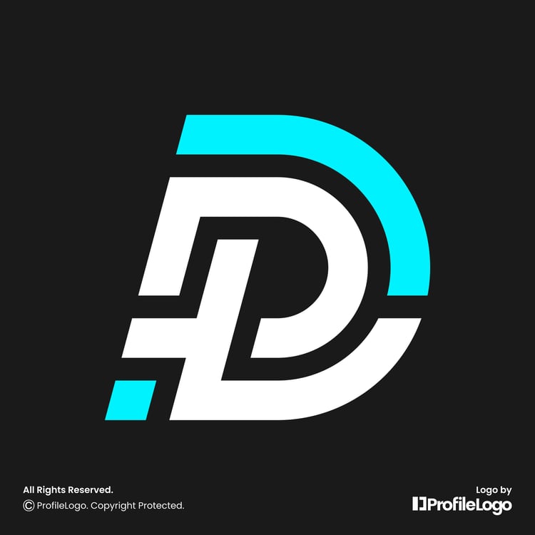 Modern line letter DL logo or LD logo by ProfileLogo with black background