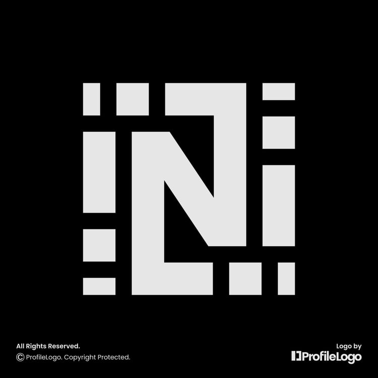 Technology pixel letter N logo by ProfileLogo with black background