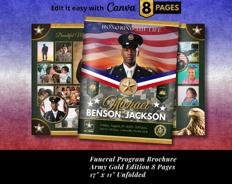 Army Deluxe Funeral Program
