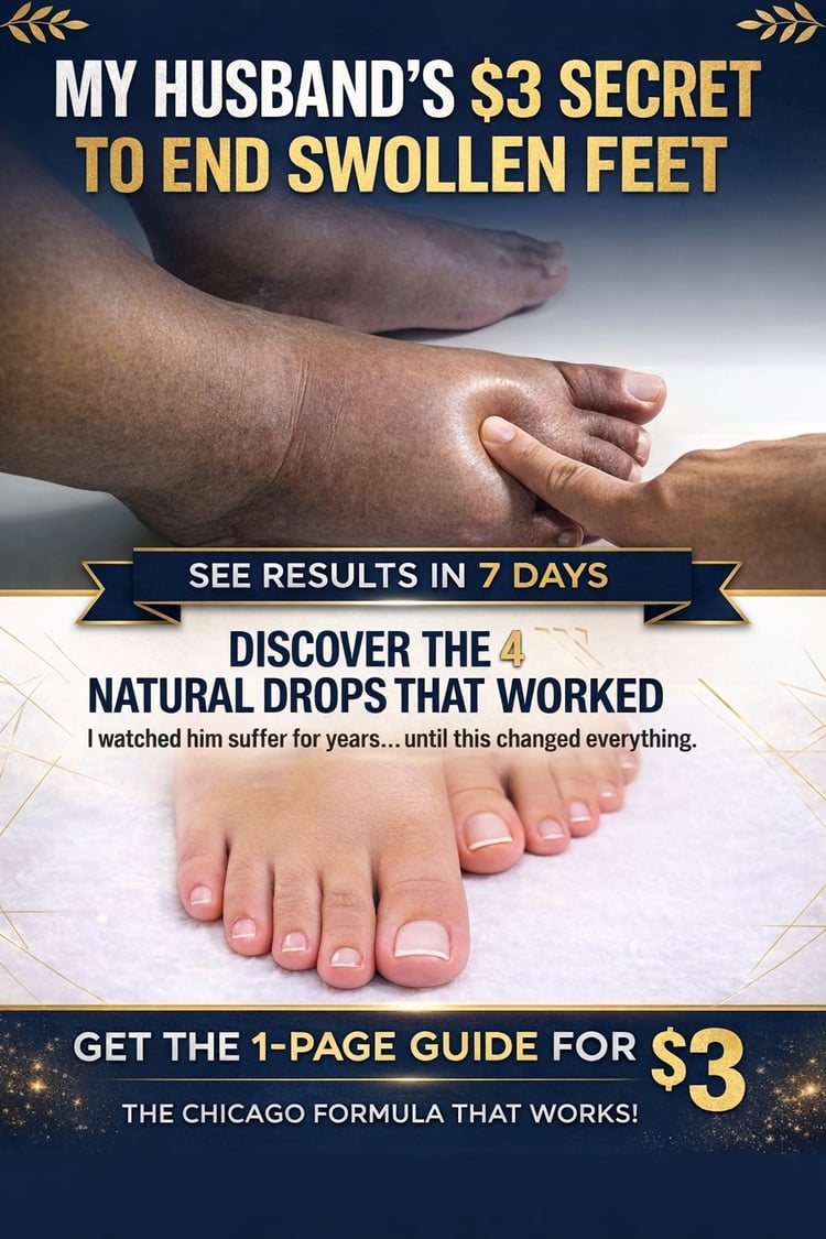 Swollen feet before and after natural treatment with simple home method