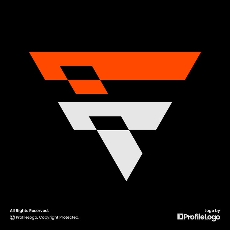 Modern initial F letter, FT or TF logo by ProfileLogo with black background