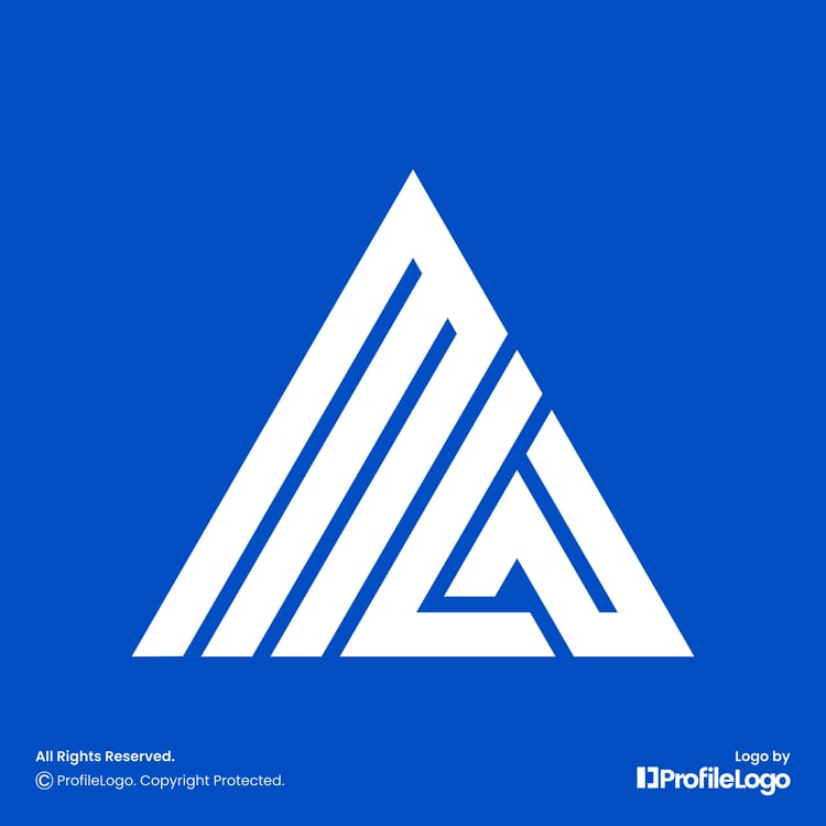 Monogram initial letter MLN logo by ProfileLogo with blue background