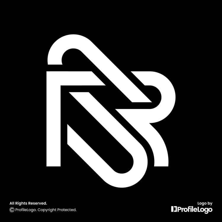 Modern line letter SR logo or RS logo by ProfileLogo with black background