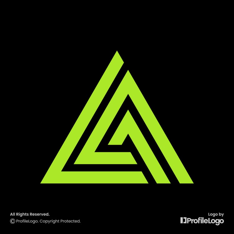 Minimalist line letter LA logo or AL logo by ProfileLogo with black background