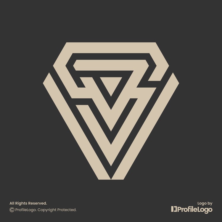 Minimal line VSD logo or DSV logo by ProfileLogo with black background