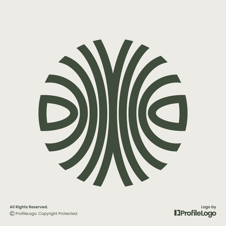 Geometric line circle plant tree logo by ProfileLogo with light background