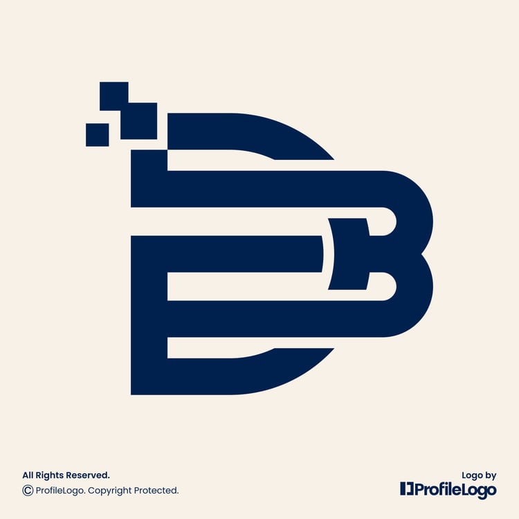 Abstract interlocking letter DB logo or BD logo by ProfileLogo with light background