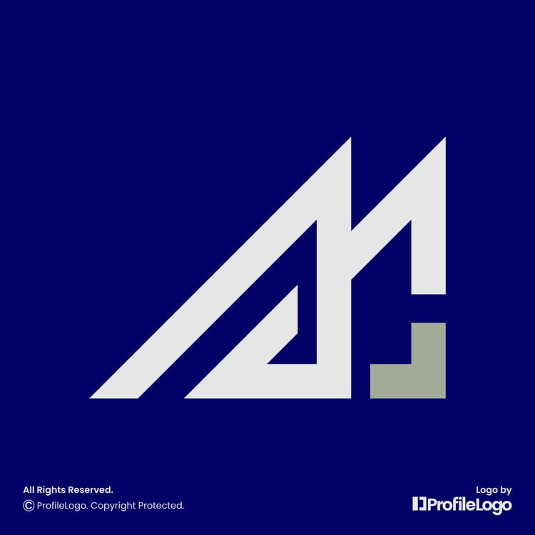 Modern abstract initial letter AC logo by ProfileLogo with navy blue background