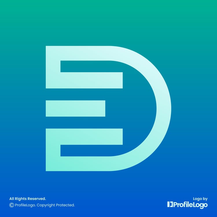 Simple line ED logo or DE logo by ProfileLogo with gradient background