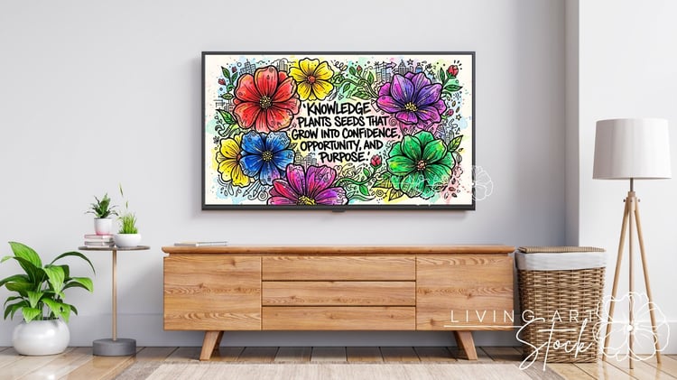 Doodle art screensavers with motivational quote