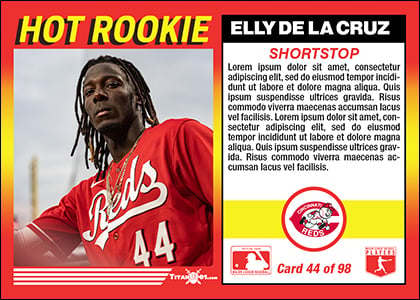 1991 Hot Rookies Baseball Homage Photoshop PSD Templates