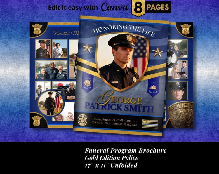 Police Deluxe Funeral Program Template