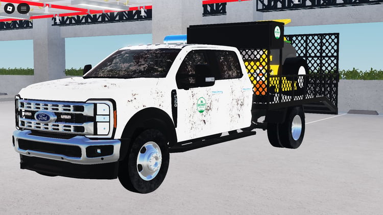 Detailed modern utility truck model showcased in city environment