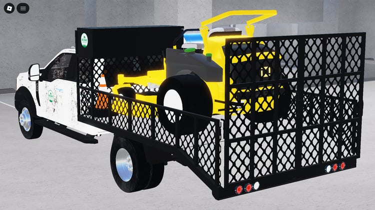 Realistic Roblox Ford F-250 pickup truck parked on urban roadway