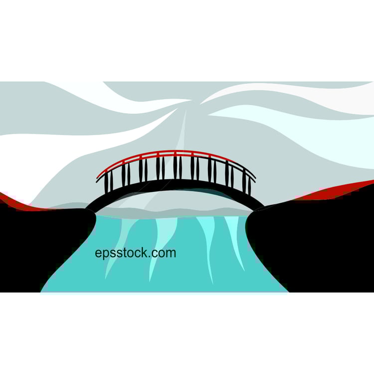 Landscape with small wooden bridge