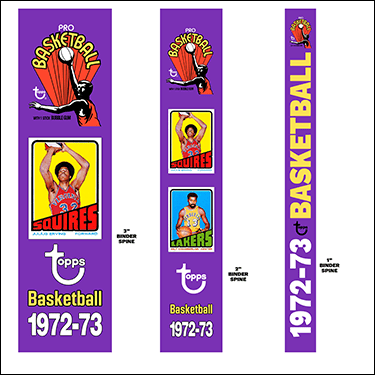 1972-73 Topps Basketball Cards Binder Inserts
