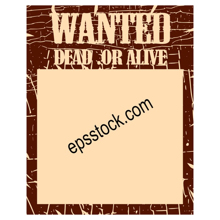 wanted poster frame, dead or alive
