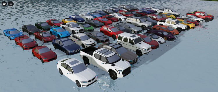 Modern automotive selection arranged for racing or transport systems