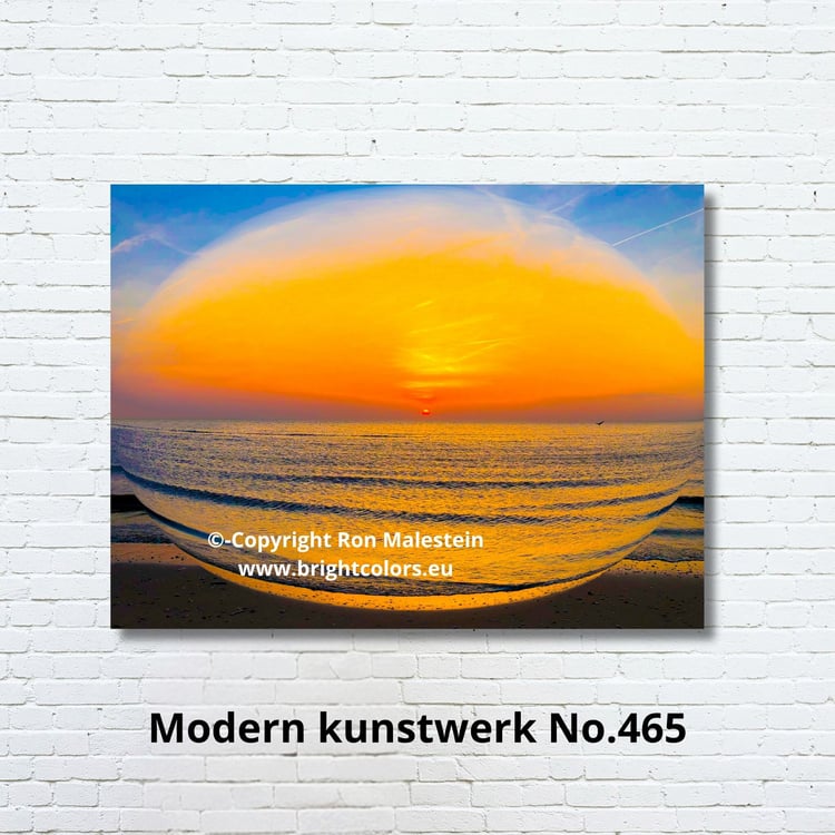 North Sea sunrise digital art print – coastal energy artwork by Ron Malestein