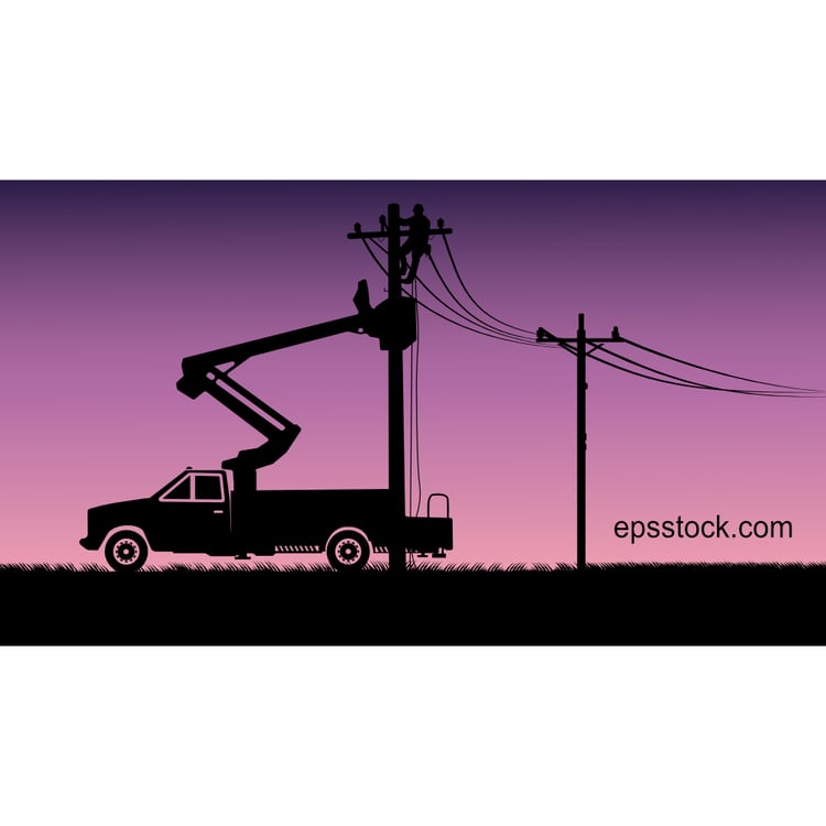 Aerial work platform repairing electricity