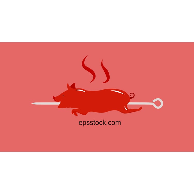 pig roasting on spit