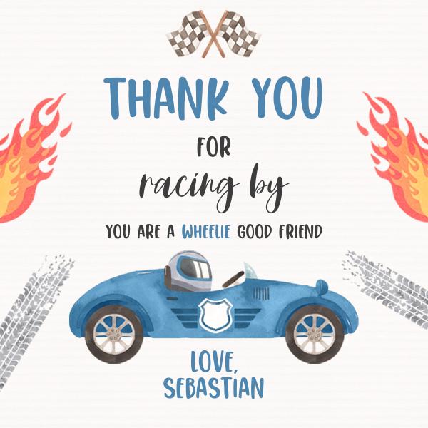 Two Fast Birthday Favor Tags | Editable Race Car 2nd Birthday Gift Tag Template