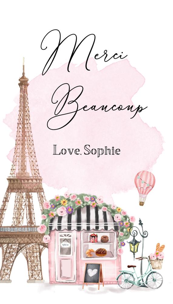 Paris Birthday & Baby Shower Favor Tags | Editable Canva Template