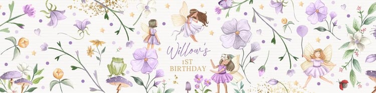 Editable Fairy Birthday Party Water Bottle Labels | Enchanted Floral Wraps