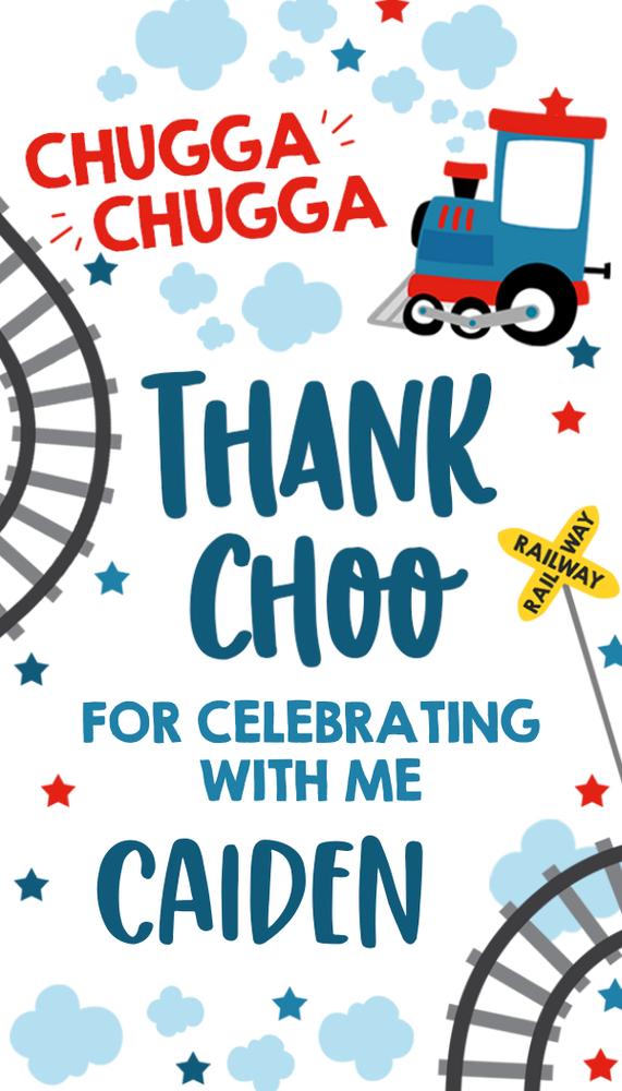 Choo Choo Train Birthday Favor Tags | Editable Canva Template