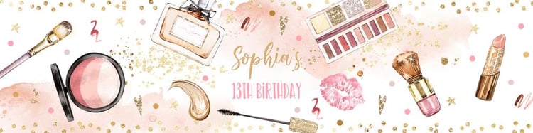 Editable Spa & Makeup Birthday Water Bottle Labels | Blush Pink & Gold Canva