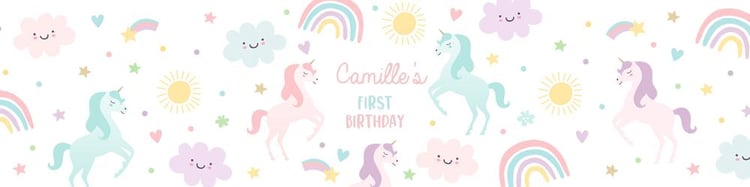 Editable Unicorn Birthday Water Bottle Labels | Magical Pastel Rainbow Canva
